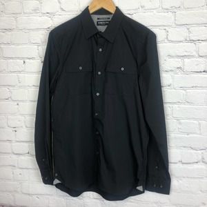 Kenneth Cole Dress Shirt Mens Stretch Fabric Black Size Small NWT